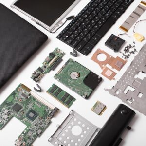laptop parts, repair and recovery, a top view laptop parts, repair and recovery, a top view